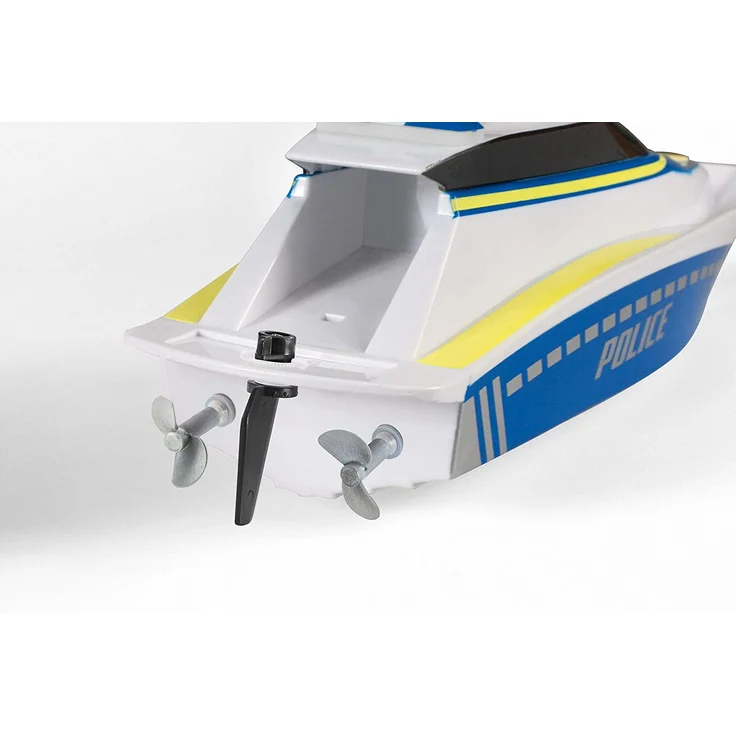 Revell Control 24138 RC Polizeiboot, mit wasserdichter Elektronik und integriertem LI-Ion-Akku Ferngesteuertes Boot, weiß/blau – Bild 5