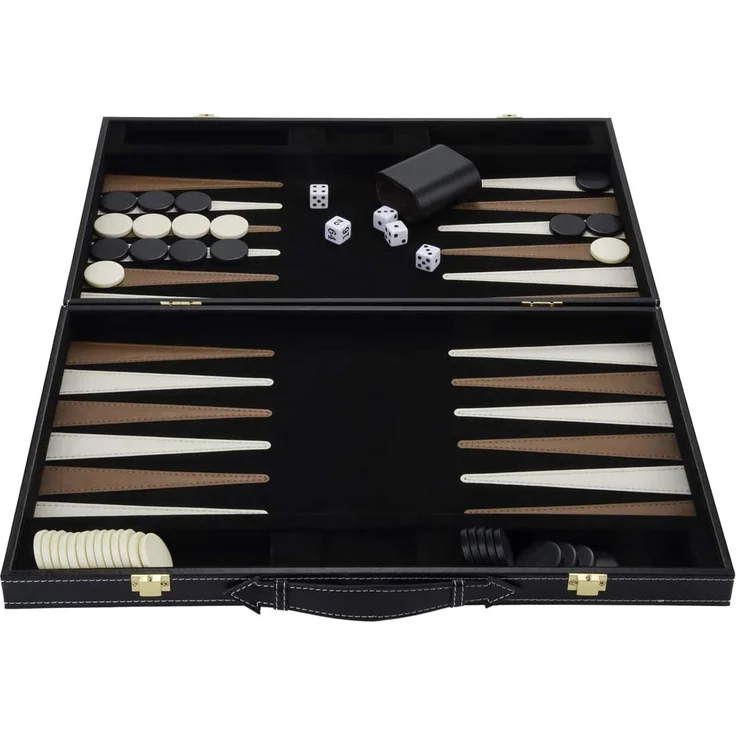 Engelhart - Tolles Backgammon-Spiel aus Holz mit Kunstleder-Lackierungen - 250504 – Bild 7