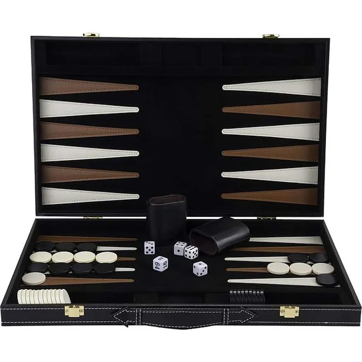 Engelhart - Tolles Backgammon-Spiel aus Holz mit Kunstleder-Lackierungen - 250504 – Bild 1