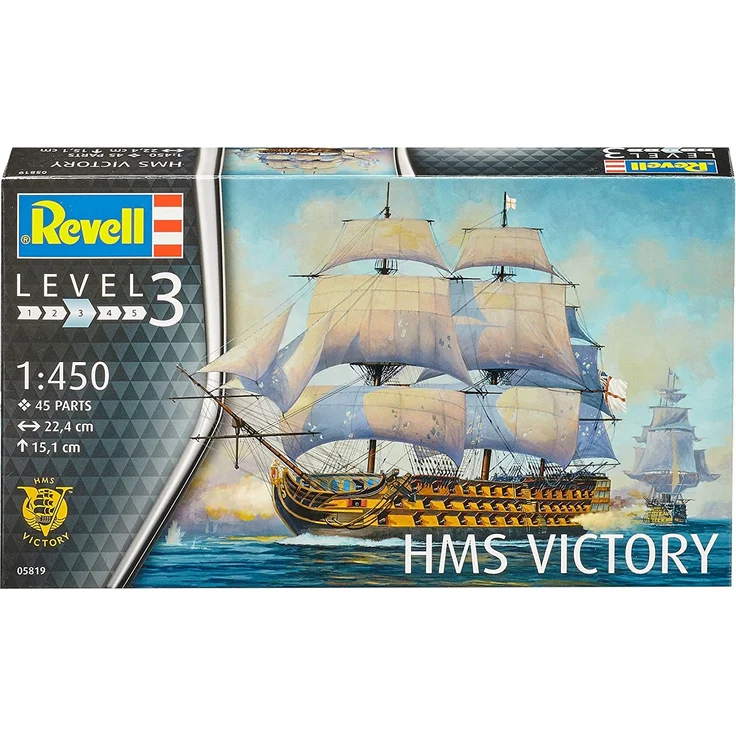 Revell Modellbausatz Schiff 1:450 - HMS Victory im Maßstab 1:450, Level 3, originalgetreue Nachbildung mit vielen Details, Segelschiff, 05819 - Preisvergleich – Bild 2
