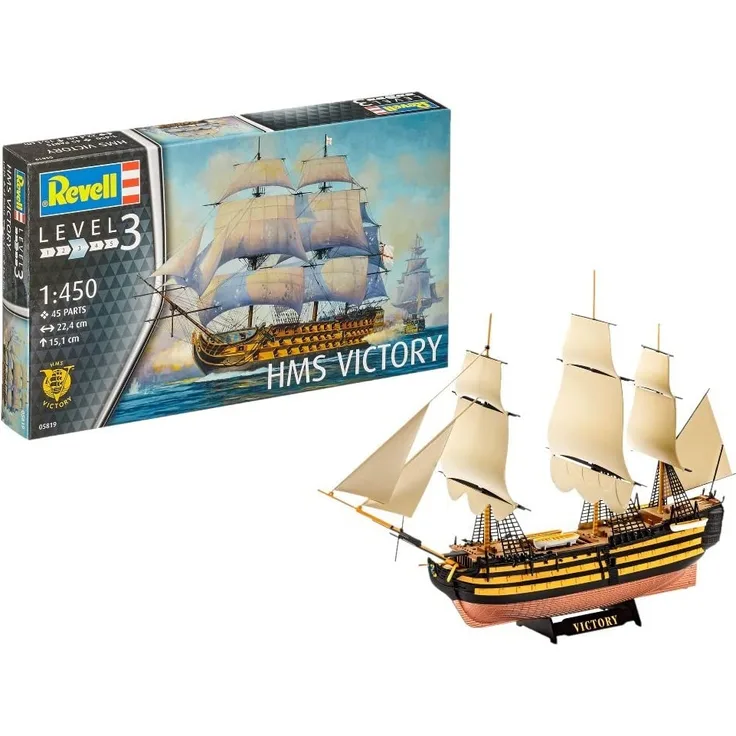 Revell Modellbausatz Schiff 1:450 - HMS Victory im Maßstab 1:450, Level 3, originalgetreue Nachbildung mit vielen Details, Segelschiff, 05819 - Preisvergleich