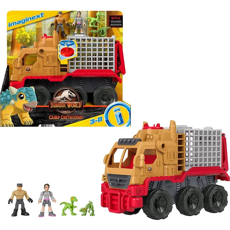 Fisher-Price HCH97 - Imaginext Jurassic World Neue abenteuer: Dinosaurier-Transporter & Yaz, Spielzeug ab 3 bis 8 Jahren