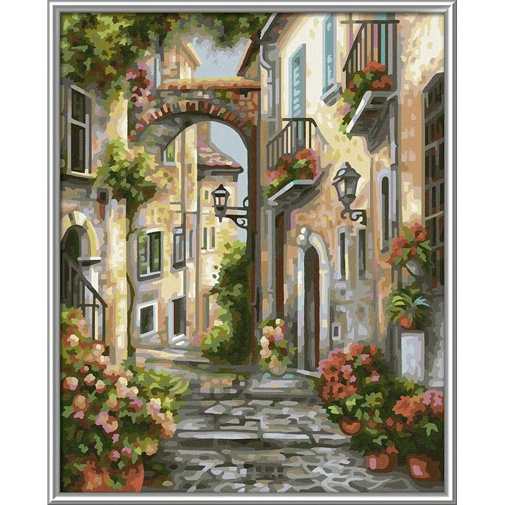 Schipper 609240826 Malen nach Zahlen, Verträumtes Gässchen - Bilder malen für Erwachsene, inklusive Pinsel und Acrylfarben, 24 x 30 cm – Bild 3