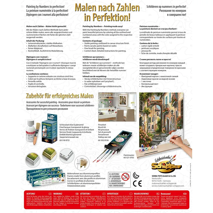 Schipper 609240826 Malen nach Zahlen, Verträumtes Gässchen - Bilder malen für Erwachsene, inklusive Pinsel und Acrylfarben, 24 x 30 cm – Bild 2