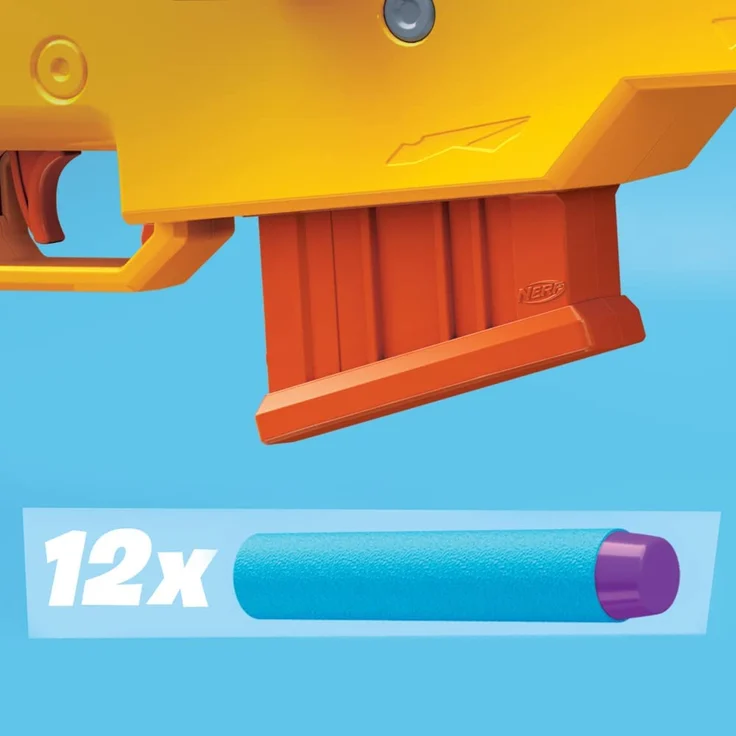 Nerf 'Fortnite BASR-L' Blaster, ab 8 Jahren, mit Bolzen-Action, Clip-Magazin, enthält abnehmbares Fernrohr, 6-Dart Clip-Magazin, 12 Nerf Elite Darts, gelb/orange – Bild 4