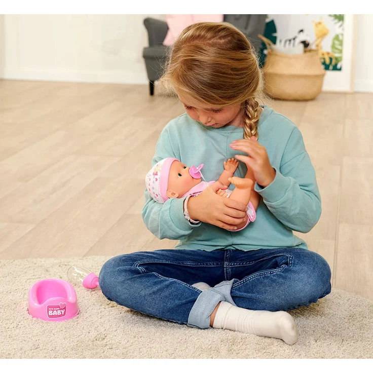 Simba 105037800 - New Born Baby, mit Trink und Nässfunktion Babypuppe, rosa – Bild 6