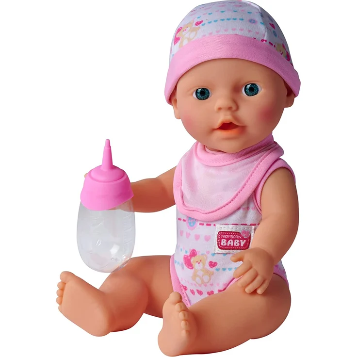 Simba 105037800 - New Born Baby, mit Trink und Nässfunktion Babypuppe, rosa – Bild 3