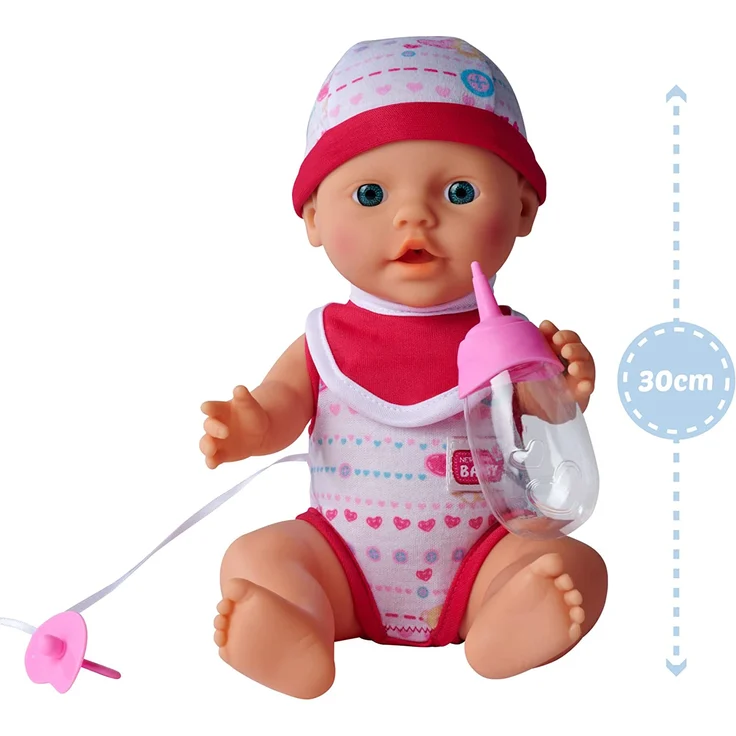 Simba 105037800 - New Born Baby, mit Trink und Nässfunktion Babypuppe, rosa – Bild 2