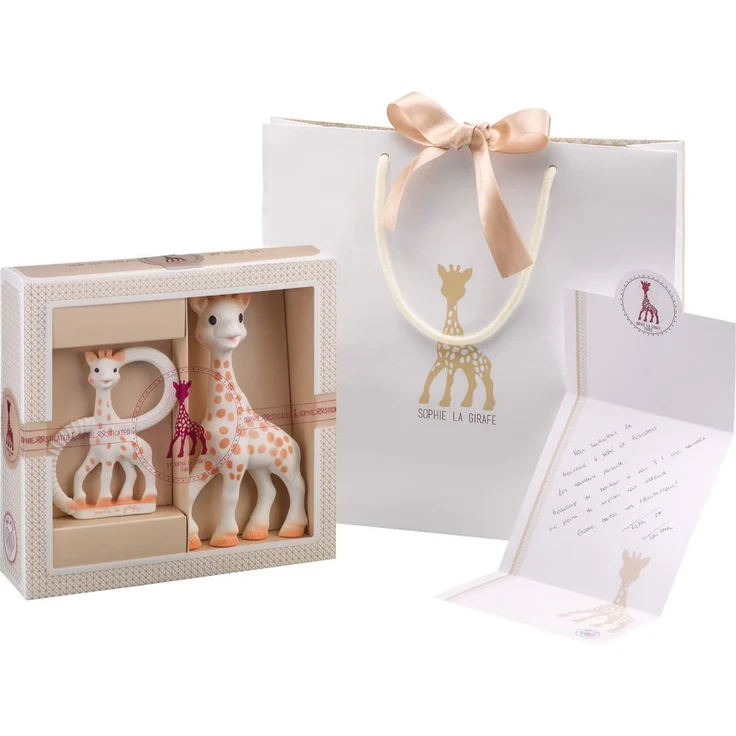 Vulli 000001 Geschenkset Geburt Sophie die Giraffe + Beißring, beige – Bild 3