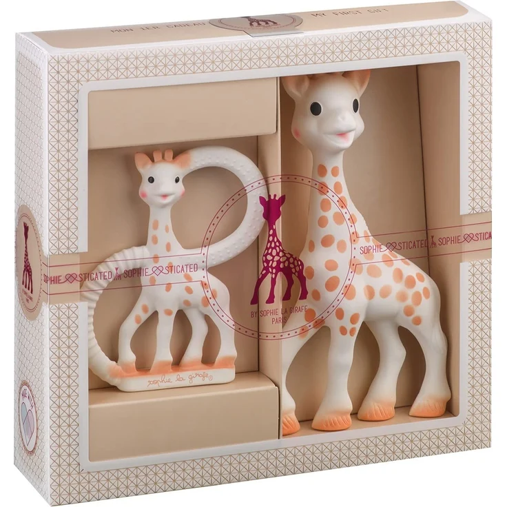 Vulli 000001 Geschenkset Geburt Sophie die Giraffe + Beißring, beige – Bild 2