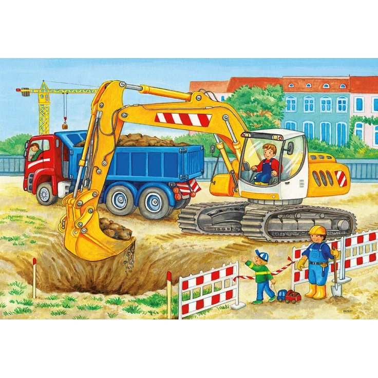 Ravensburger Kinder-Puzzle 2 x 12 Teile Baustelle und Bauernhof – Bild 4