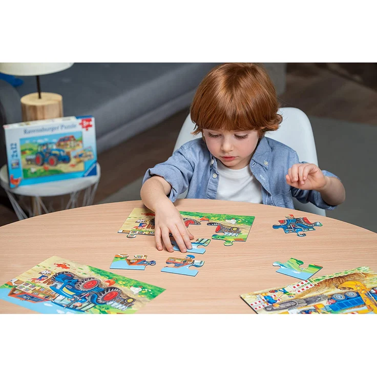 Ravensburger Kinder-Puzzle 2 x 12 Teile Baustelle und Bauernhof – Bild 5