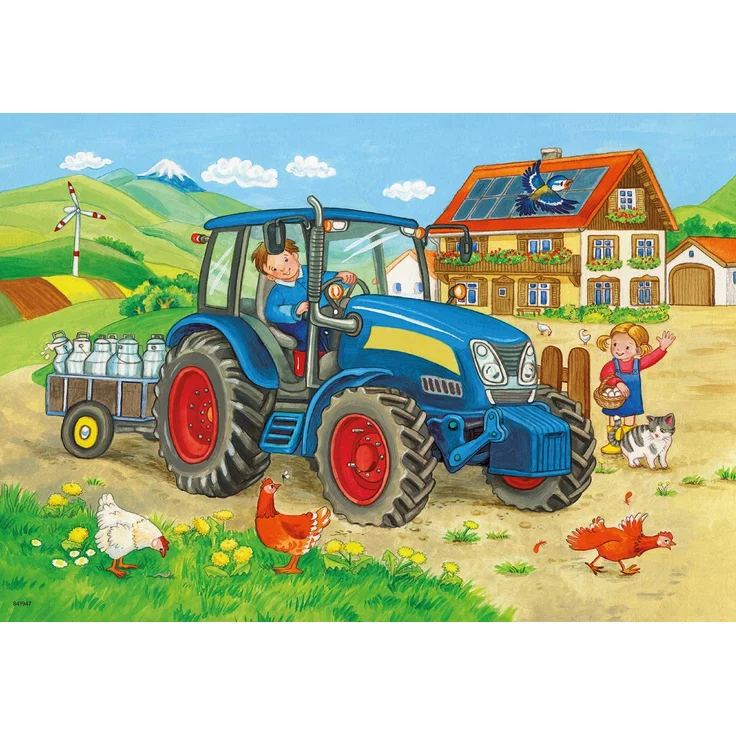 Ravensburger Kinder-Puzzle 2 x 12 Teile Baustelle und Bauernhof – Bild 3