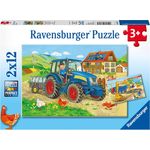 Ravensburger Kinder-Puzzle 2 x 12 Teile Baustelle und Bauernhof