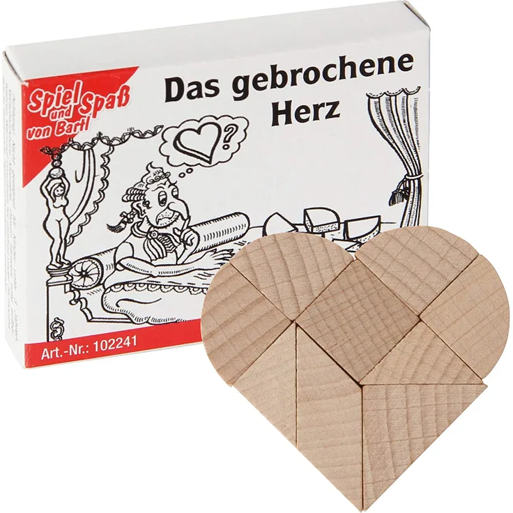 Bartl 102241 Mini-Holz-Puzzle Das gebrochene Herz aus 9 kleinen Holzteilen