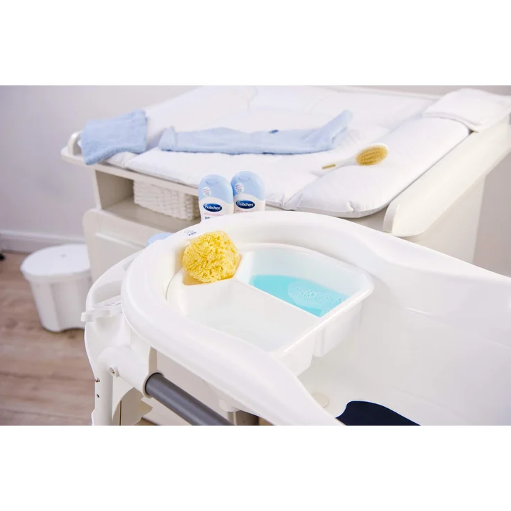 Rotho Babydesign TOP Xtra Große Badewanne, Mit 2 Antirutschmatten und Ablaufstöpsel, Ideal für 2 Kinder, 0-36 Monate, TOP Xtra, Weiß, 205000001 – Bild 4