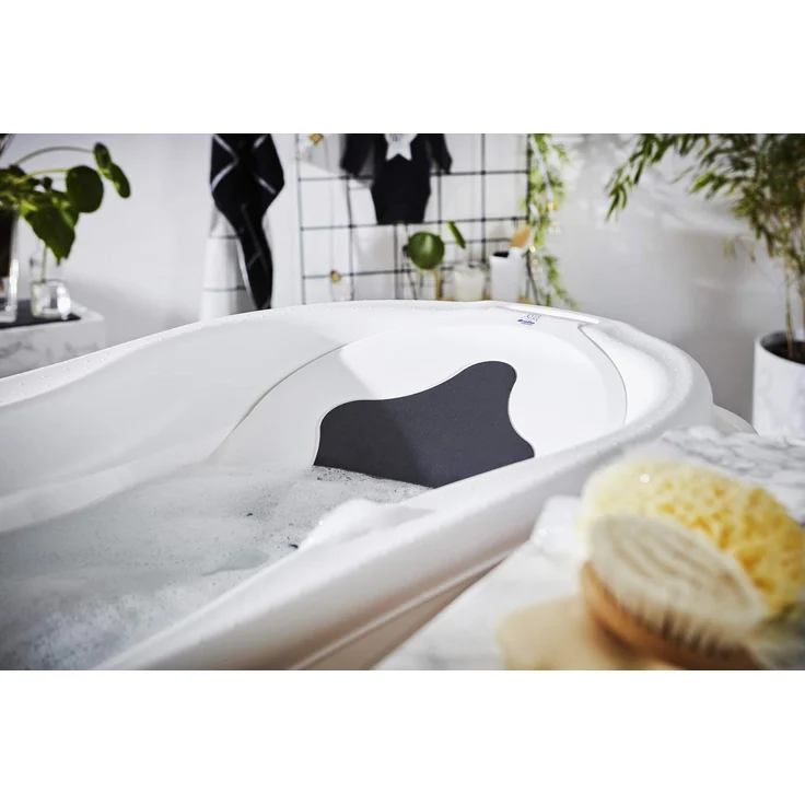 Rotho Babydesign TOP Xtra Große Badewanne, Mit 2 Antirutschmatten und Ablaufstöpsel, Ideal für 2 Kinder, 0-36 Monate, TOP Xtra, Weiß, 205000001 – Bild 2