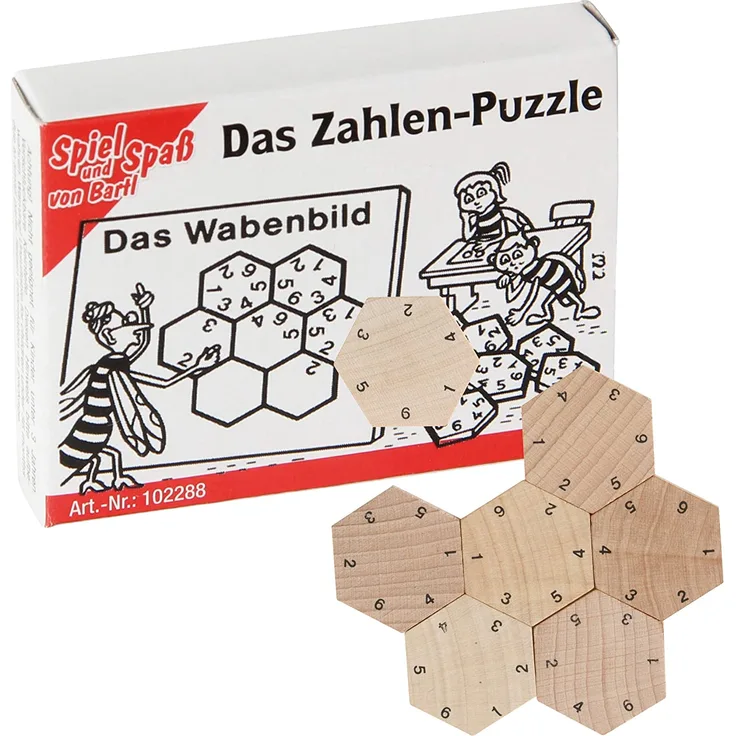 Bartl 102288 Mini-Holz-Puzzle Das Zahlen-Puzzle aus 7 kleinen Holzteilen