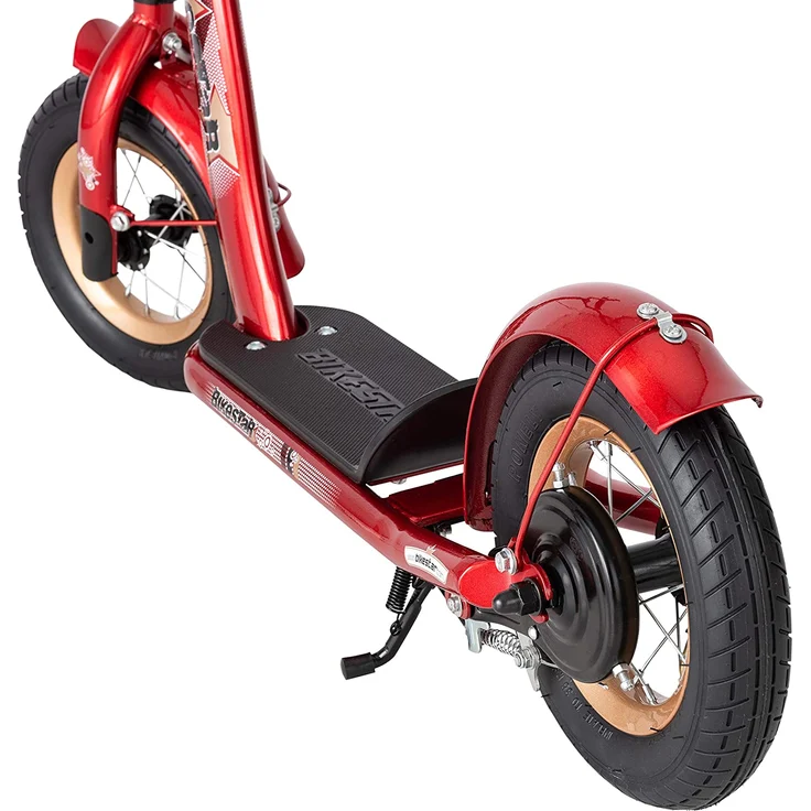 BIKESTAR Roller Kinderroller Tretroller Kickscooter mit Luftreifen für Jungen und Mädchen ab 4-5 Jahre ★ 10 Zoll Classic Kinder Scooter ★ Rot – Bild 5