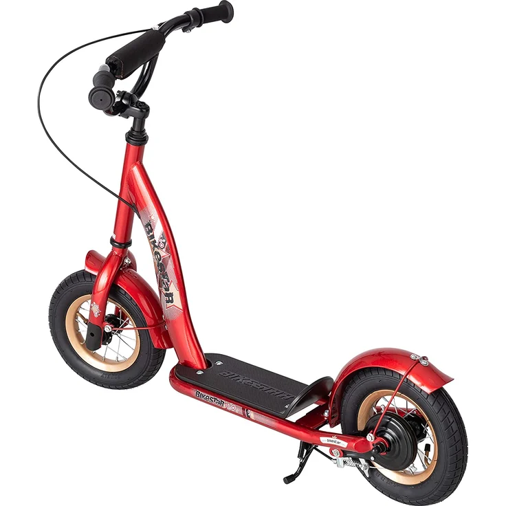 BIKESTAR Roller Kinderroller Tretroller Kickscooter mit Luftreifen für Jungen und Mädchen ab 4-5 Jahre ★ 10 Zoll Classic Kinder Scooter ★ Rot – Bild 4
