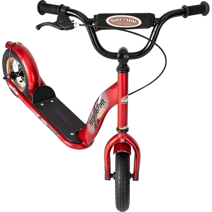 BIKESTAR Roller Kinderroller Tretroller Kickscooter mit Luftreifen für Jungen und Mädchen ab 4-5 Jahre ★ 10 Zoll Classic Kinder Scooter ★ Rot – Bild 6