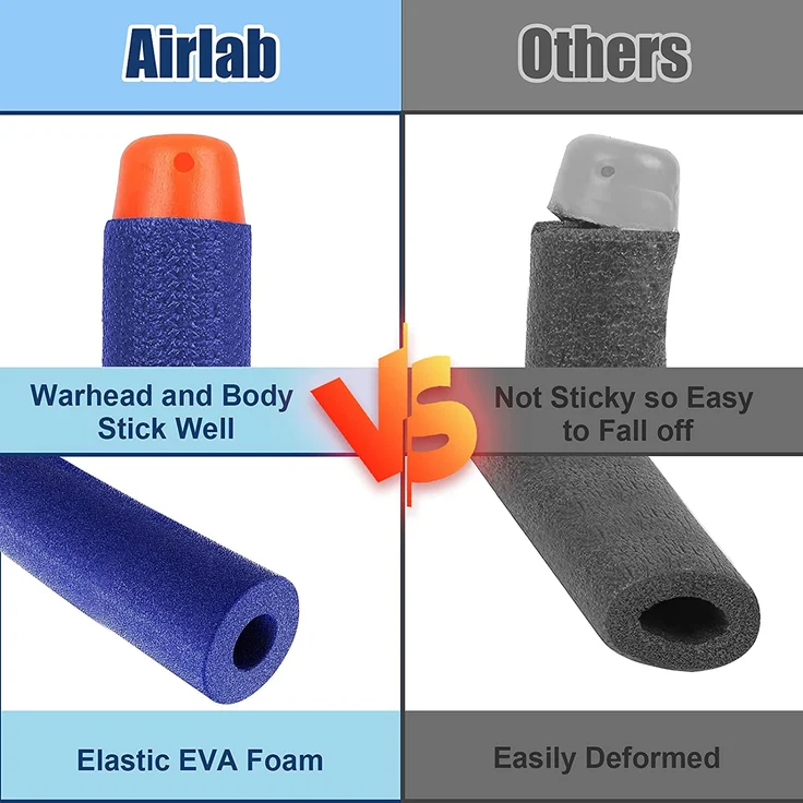 Airlab 400 Pfeile Darts für Nerf Zubehör, Darts Bullets für N-Strike Elite Series, Blau – Bild 2