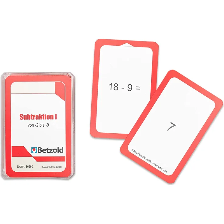 Betzold 86260 - Subtraktion I Kartensatz für den Magischen Zylinder - Rechnen Lernen, Mathematik, 48 STK.