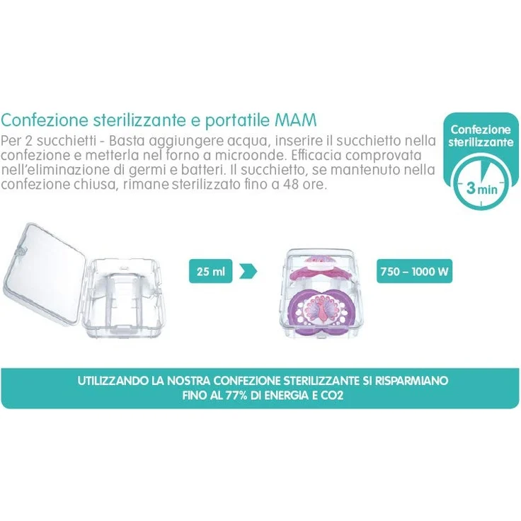 Mam Original Schnuller im 2er-Set aus Skinsoft Silikon mit Schnullertasche, 2-6 Monate, Rosa und Violett – Bild 4
