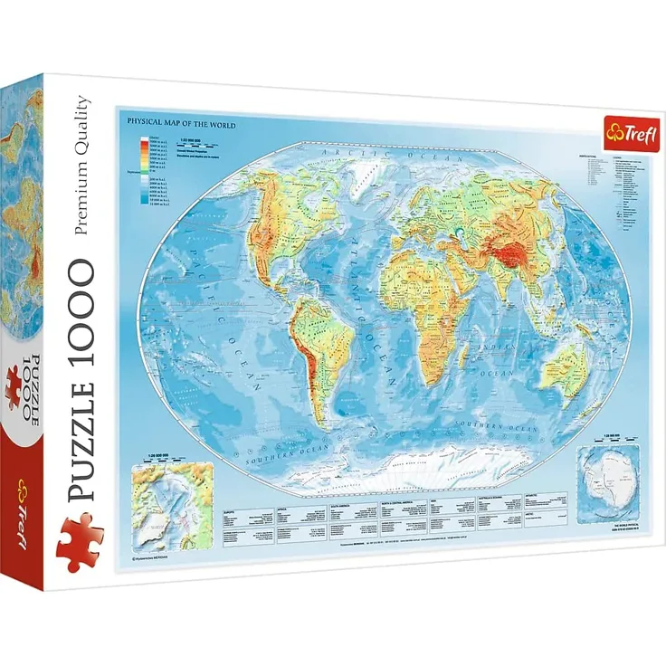 Trefl Puzzle 1000 Teile physische Weltkarte