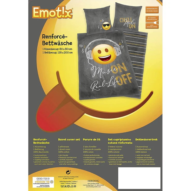Emot!x Bettwäsche Set 2 tlg.135 x 200 cm 100% Baumwolle – Bild 6