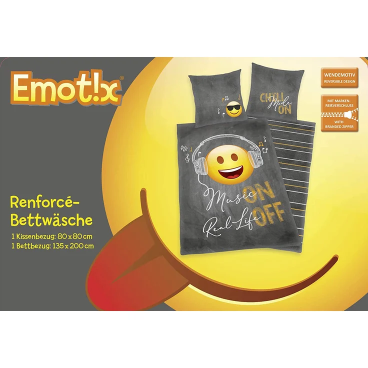 Emot!x Bettwäsche Set 2 tlg.135 x 200 cm 100% Baumwolle – Bild 5