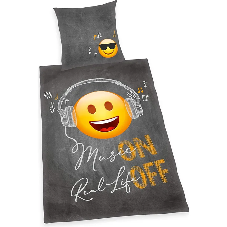 Emot!x Bettwäsche Set 2 tlg.135 x 200 cm 100% Baumwolle