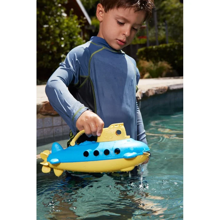 Green Toys 8601033 U-Boot, Badewannenspielzeug, Spielboot, nachhaltiges Badespielzeug für Kinder ab 6 Monaten, gelb – Bild 6