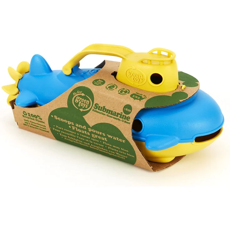 Green Toys 8601033 U-Boot, Badewannenspielzeug, Spielboot, nachhaltiges Badespielzeug für Kinder ab 6 Monaten, gelb – Bild 3