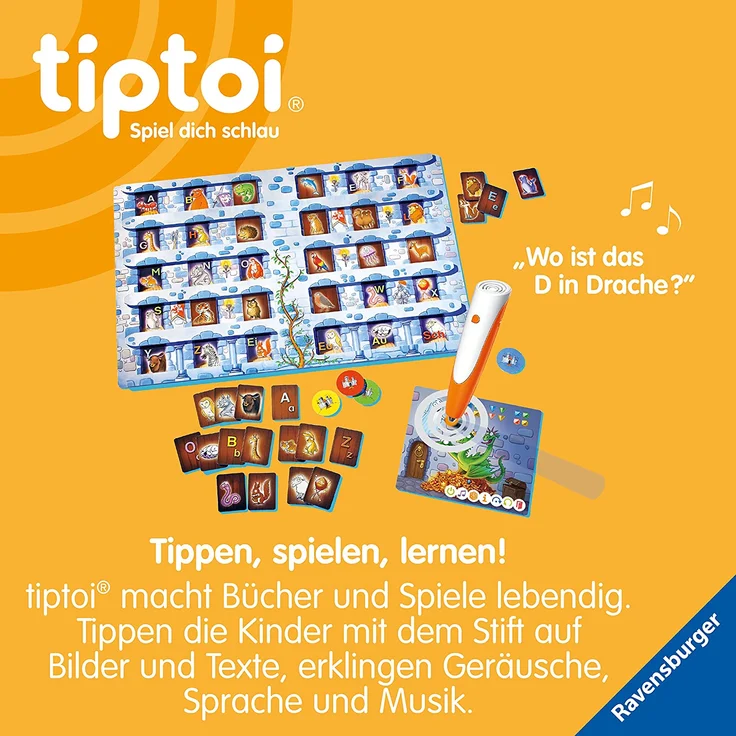 Ravensburger tiptoi 00124 Schatzsuche in der Buchstabenburg, Spiel für Kinder von 4-7 Jahren, für 1-4 Spieler – Bild 5