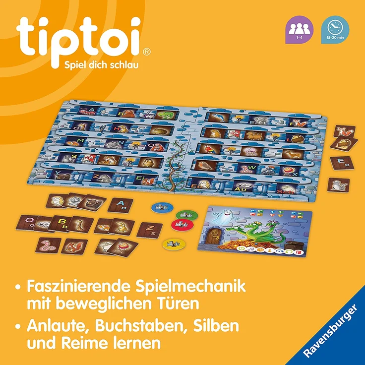 Ravensburger tiptoi 00124 Schatzsuche in der Buchstabenburg, Spiel für Kinder von 4-7 Jahren, für 1-4 Spieler – Bild 6