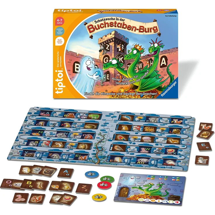Ravensburger tiptoi 00124 Schatzsuche in der Buchstabenburg, Spiel für Kinder von 4-7 Jahren, für 1-4 Spieler – Bild 2