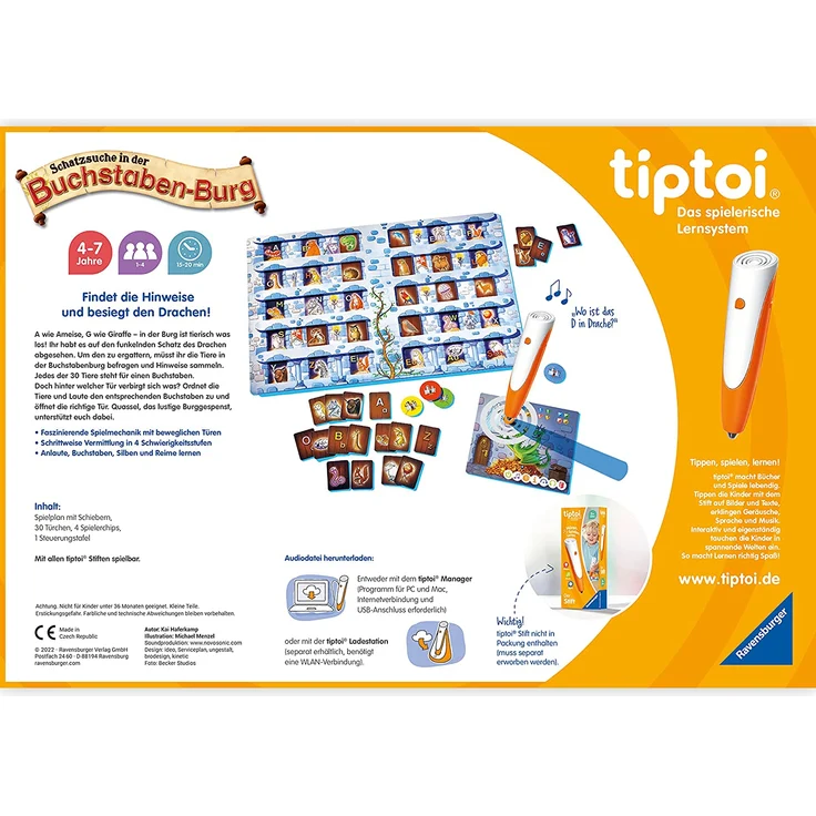 Ravensburger tiptoi 00124 Schatzsuche in der Buchstabenburg, Spiel für Kinder von 4-7 Jahren, für 1-4 Spieler – Bild 3