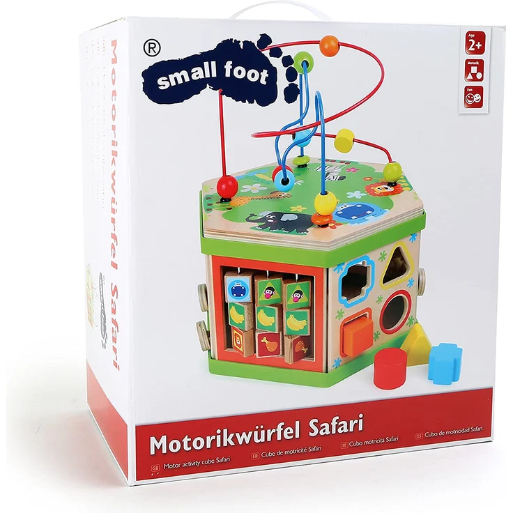 small foot 4020972042446 Motorikwürfel Safari, Baby-Kinderspielzeug aus Holz – Bild 7