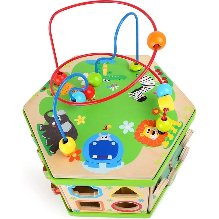 small foot 4020972042446 Motorikwürfel Safari, Baby-Kinderspielzeug aus Holz – Bild 6