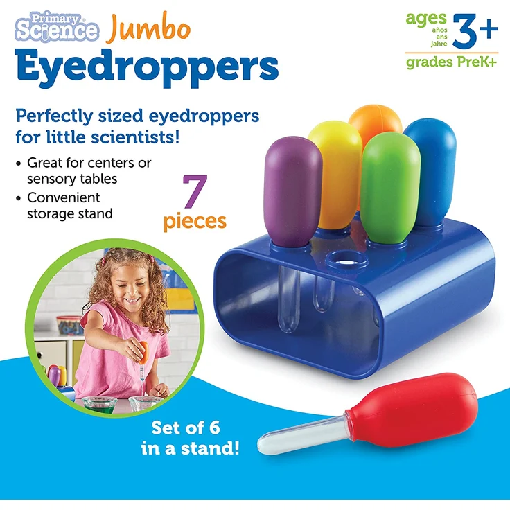 Learning Resources Riesen-Pipetten Set mit 6 Stück in Halterung – Bild 6