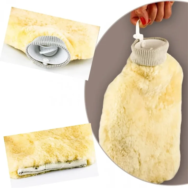 Heitmann Lammfell Wärmflasche 2,0 l Vol. Merino-Lammfell 29x33 cm (+Bündchen)