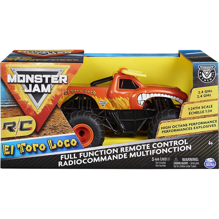 Monster Jam Offizieller EL Toro Loco Monstertruck mit Fernsteuerung, Maßstab 1:24, 2,4 GHz, ab 4 Jahren – Bild 2