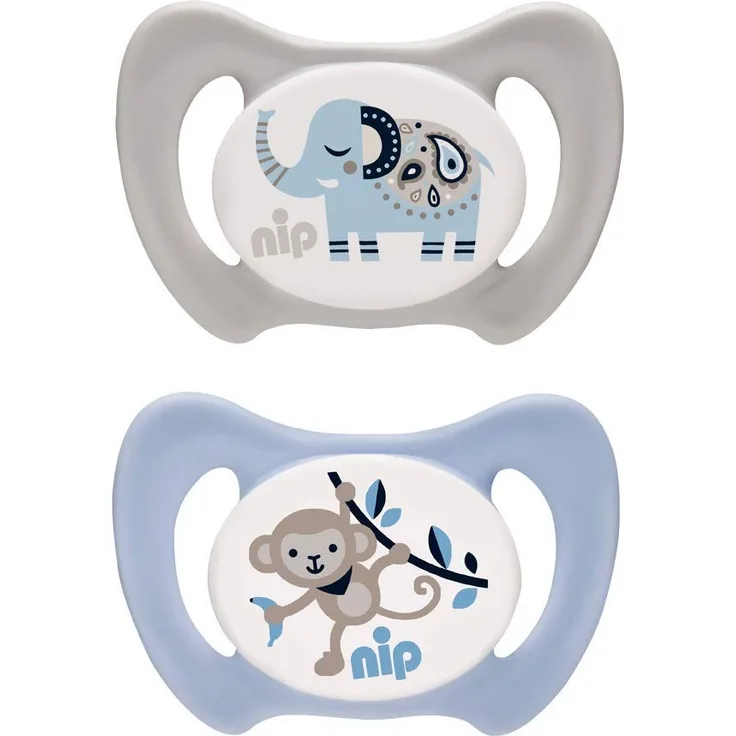 NIP Dentalschnuller Silikon, Miss Denti Boy, Doppelpack : Größe 1
