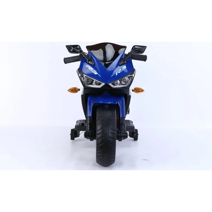 ES-Toys Kinder Elektromotorrad 888 Musikfunktion, Stützräder, LED-Scheinwerfer blau – Bild 7