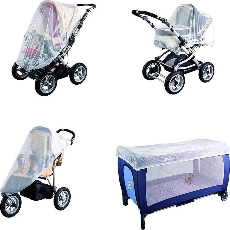 sunnybaby Universal-Insektenschutz | Mückennetz für Kinderwagen, Sportwagen, Jogger & Reisebett | PREMIUM QUALITÄT: MADE in GERMANY reißfest & waschbar | Insektennetz, Fliegennetz, Moskitonetz | WEISS – Bild 6