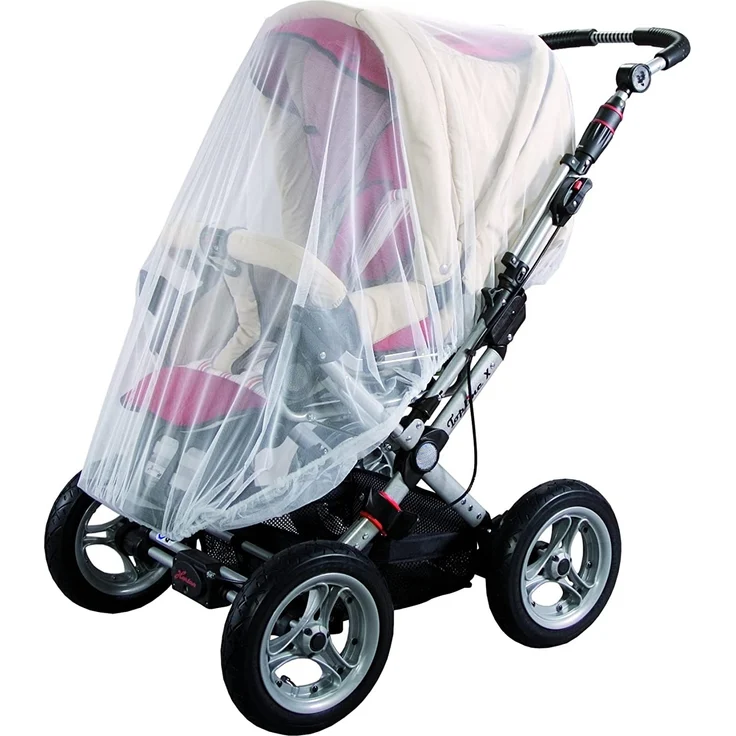 sunnybaby Universal-Insektenschutz | Mückennetz für Kinderwagen, Sportwagen, Jogger & Reisebett | PREMIUM QUALITÄT: MADE in GERMANY reißfest & waschbar | Insektennetz, Fliegennetz, Moskitonetz | WEISS – Bild 2