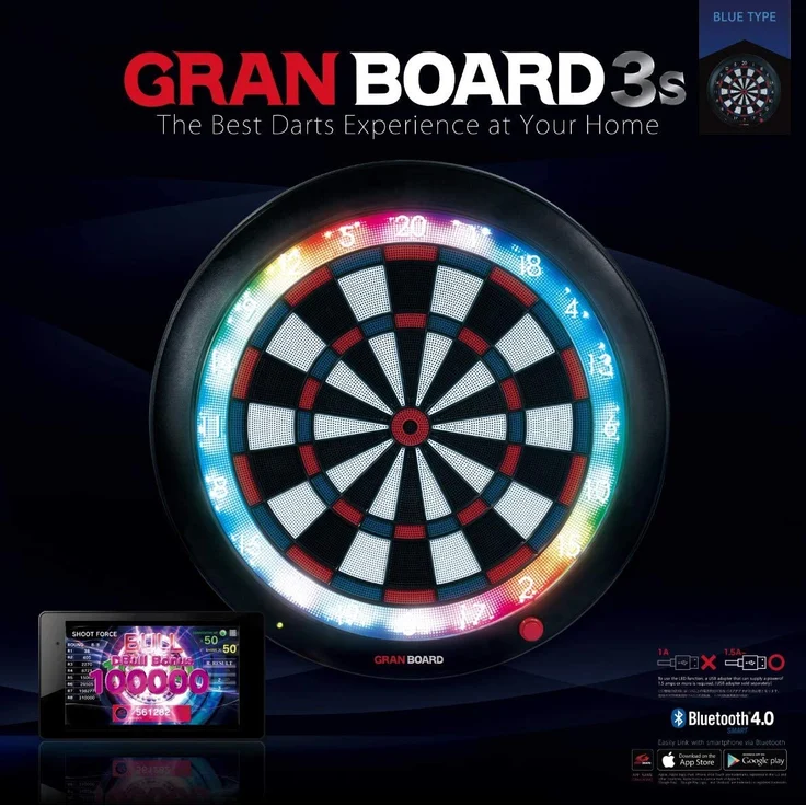 Elektronische Dartscheibe 3s60 cm blau/rot 4-teilig - Preisvergleich – Bild 1