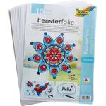 folia 450230 - Fensterfolie farblos, selbsthaftend, ca. 23 x 33 cm, 10 Bogen - ideal als Vorlagebogen für Fensterbilder, Window Color