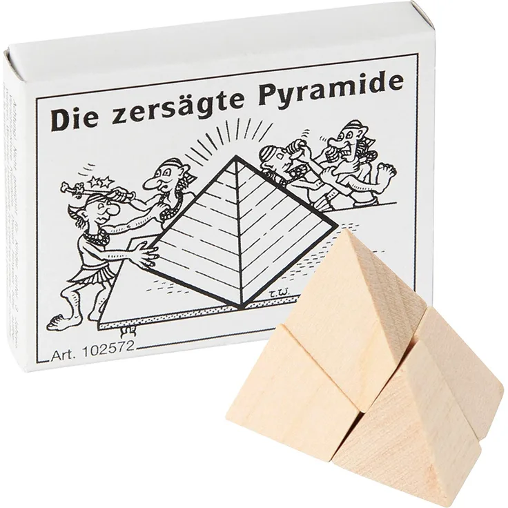 Bartl 102572 Mini-Holz-Puzzle Die zersägte Pyramide aus 4 kleinen Holzteilen